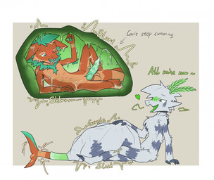 abdomen_vore anthro arthropod_abdomen balls cock_vore duo ejaculation emanata genitals heart_symbol internal knot male male/male onomatopoeia penile penis sound_effects text unusual_anatomy unusual_genitalia_placement unusual_penis_placement unusual_vore vore accadurosoce muth_(accadurosoce) nexo_(nexotheshark) aquatic arthropod fish insect lepidopteran moth shark whitespotted_bamboo_shark english_text hi_res