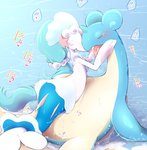 ambiguous/ambiguous ambiguous_gender ambiguous_penetration blush bodily_fluids countershading duo feral feral_on_feral genital_fluids hair long_hair penetration tongue water negoya nintendo pokemon generation_1_pokemon generation_7_pokemon lapras mammal marine pinniped pokemon_(species) primarina