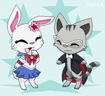 black_tie_(suit) clothing duo female male mask school_uniform suit uniform lopez765_(artist) jewelpet sailor_moon_(series) sanrio sega sega_fave ruby_(jewelpet) sailor_moon_(character) tour_(jewelpet) domestic_cat felid feline felis lagomorph leporid mammal rabbit low_res