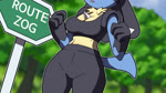 anthro anthro_focus anthrofied big_breasts black_clothing black_crop_top black_inner_ear black_shirt black_topwear black_vest blue_body blue_fur blush bodily_fluids bottomwear breasts butt butt_focus chest_spike clock clothing covering covering_breasts crop_top duo embarrassed female female_focus fur furgonomics gloves_(marking) grey_bottomwear grey_clothing grey_pants hand_spike hat headgear headwear markings midriff multiple_angles music obscured_eyes open_mouth outside pants red_clothing red_eyes red_hat red_headwear red_scarf scarf shirt sign solo_focus sound_effects spikes spikes_(anatomy) stick stopwatch sweat tears text topwear torn_clothing vest wardrobe_malfunction watch white_clothing white_shirt white_topwear yellow_body yellow_fur hakkim nintendo pokemon lucas_(pokemon) canid canine generation_4_pokemon human lucario mammal pokemon_(species) 16:9 2024 2d_animation animated cel_shading digital_media_(artwork) english_text hi_res long_playtime shaded sound webm widescreen