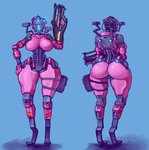 big_butt breasts butt female glowing glowing_eyes gun machine not_furry ranged_weapon solo thick_thighs weapon armpitcore420 electronic_arts respawn_entertainment titanfall titanfall_2 android humanoid robot hi_res