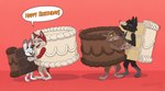 anthro cake cake_costume clothing costume dessert female food food_costume group male aar0njay balto_(series) universal_studios balto blackstarwolf100 hazel_harriet-taylor jenna_(balto) canid canine canis lagomorph leporid mammal rabbit wolf hi_res