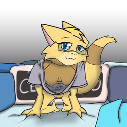 after_masturbation anthro anthrofied bedding bedding_background blue_eyes blush bodily_fluids breasts cleavage clothed clothing crawling down_blouse dripping eyewear female fur genital_fluids genitals glasses grinding hanging_breasts looking_at_viewer masturbation nipples oversized_clothing oversized_topwear pillow pillow_humping pokemorph shirt simple_background small_breasts smile solo tail topwear vaginal vaginal_fluid_drip vaginal_fluids vulva yellow_body abby_abra_(artist) nintendo pokemon abby_(abra) fan_character abra alpha_abra generation_1_pokemon mammal pokemon_(species) 1:1 absurd_res digital_media_(artwork) hi_res