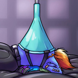 animated_gif anthro black_latex blue_body clothing collar ear_piercing hair inner_ear_fluff latex latex_clothing latex_skinsuit male multicolored_hair piercing plunger plunger_on_face rainbow_hair skinsuit solo tight_clothing tools tuft what krd friendship_is_magic hasbro my_little_pony krd_(oc) rainbow_dash_(mlp) equid equine mammal 1:1 animated low_res short_playtime