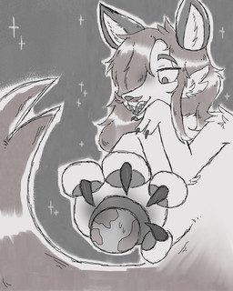 anthro extreme_size_difference macro macro_anthro macro_focus macro_male male paw_towards_viewer pawpads planet_dwarfing size_difference solo starry_stoat macro_march canid canine canis mammal wolf 4:5 absurd_res hi_res sketch