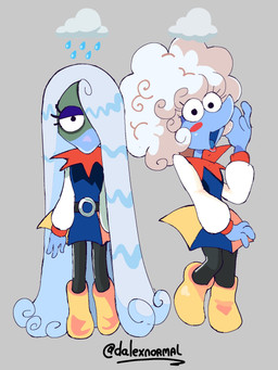 afro anthro belt biped blue_body bottomwear clothing cloud eyelashes eyeshadow female half-closed_eyes happy liquid_hair makeup narrowed_eyes pseudo_hair rain_boots raining sad skirt solo dalexnormal deltarune undertale_(series) elnina_(deltarune) bovid caprine mammal sheep 2025 3:4 hi_res multiple_images