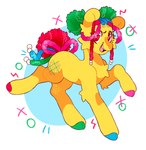 ambiguous_gender blue_hooves braided_hair cloven_hooves curled_hair cutie_mark dreadlocks feral fur gem gem_eyes geometric_background green_hooves hair hooves kinky_hair pink_hooves pre-g4 red_hooves simple_background smile solo sparklefur tic-tac-toe toony yellow_body yellow_fur cocopudu hasbro mlp_g1 my_little_pony tic_tac_toe_(mlp) earth_pony equid equine horse mammal pony twinkle-eyed colorful_theme hi_res icon