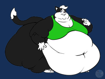 3_toes 4_fingers anthro belly big_belly big_butt big_moobs black_body black_fur black_nose butt clothing dipstick_tail eyebrows feet female fingers fur gloves_(marking) hair huge_belly huge_butt hyper hyper_belly hyper_butt leg_markings looking_at_viewer male markings moobs overweight overweight_female shirt socks_(marking) solo standing tail tail_markings toes topwear white_eyebrows white_hair glwuffie domestic_cat felid feline felis mammal 2020 alpha_channel