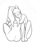 breasts butt duo eyes_closed feet female happy hug male male/female nude padmenvy star_wars star_wars:_the_phantom_menace jar_jar_binks padme_amidala alien amphibian gungan human mammal otolla_gungan monochrome