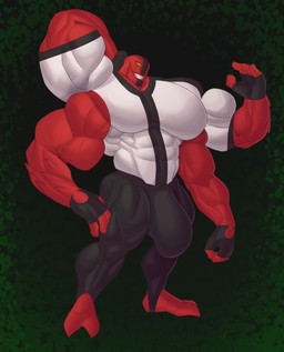 2_toes 4_arms 4_eyes 4_fingers abs biceps big_bulge big_muscles big_pecs bulge feet fingers grin hair hairless hairless_body hairless_face hairless_feet hairless_fingers hairless_hands hairless_toes hand_behind_head head_markings huge_muscles huge_pecs hyper hyper_muscles male male_humanoid markings multi_arm multi_eye multi_limb muscular muscular_humanoid nipples orange_eyes pecs red_arms red_body red_chest red_feet red_fingers red_hair red_hands red_legs red_nipples red_skin red_toes smile toes gabgbb ben_10 cartoon_network four_arms_(ben_10) alien alien_humanoid humanoid tetramand 2025 hi_res