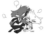 anthro bodily_fluids cross-popping_vein crying duo fight hair male multi_arm multi_limb pulling_hair simple_background tears touching_hair white_background enaic31 hazbin_hotel angel_dust arackniss_(vivzmind) arachnid arthropod demon spider hi_res monochrome brother_(lore) brothers_(lore) sibling_(lore)