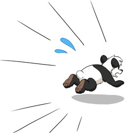 ambiguous_feral ambiguous_gender black_body black_fur feral fur open_mouth quadruped running simple_background solo white_background white_body white_fur pandapaco bear giant_panda mammal hi_res