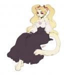 4_toes anthro barefoot clothed clothing eyebrows eyelashes eyeshadow feet female fingers lipstick makeup plantigrade smile toes yellow_eyes kaitycuddle domestic_cat felid feline felis mammal 2020 digital_media_(artwork)