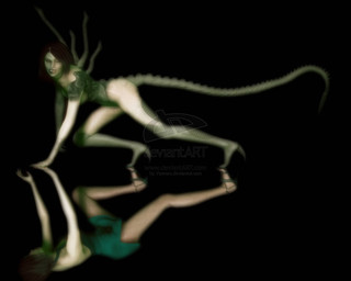 altered_reflection black_background breasts brown_hair claws clothed clothing duality fangs female hair looking_at_viewer nude reflection simple_background solo teeth transformation yunners alien_(franchise) alien human hybrid mammal xenomorph 2014 3d_(artwork) 5:4 digital_media_(artwork) hi_res source_request unavailable_at_source
