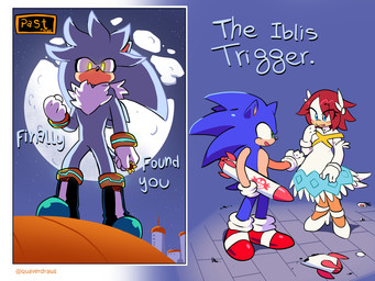 alternate_species anthro beak blue_body blue_eyes blue_fur blush blush_lines broken_moon brown_hair clothed clothed_anthro clothed_female clothing dress feathers female flower footwear fully_clothed fully_clothed_anthro fully_clothed_female fur gloves green_eyes grey_body grey_fur group hair handwear high_heels male missile moon plant quills_(anatomy) shoes text thoughts trio white_body white_feathers yellow_eyes quavernsfw eggman_logo sega sonic_the_hedgehog_(series) princess_elise_the_third silver_the_hedgehog sonic_the_hedgehog avian bird chicken eulipotyphlan galliform hedgehog mammal phasianid 4:3 comic english_text hi_res