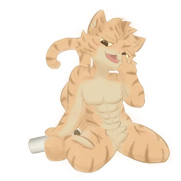 abs anthro biped black_eyes crotch_tuft cute_fangs fangs featureless_chest featureless_crotch gesture half-closed_eyes hand_gesture inner_ear_fluff looking_at_viewer male male_anthro middle_finger muscular muscular_anthro muscular_male narrowed_eyes nude_anthro nude_male open_mouth open_smile paws pointy_ears pose prick_ears simple_background sitting smile solo tail teeth three-quarter_view tuft wariza white_background maodie domestic_cat felid feline felis mammal 1:1 digital_media_(artwork) digital_painting_(artwork) full-length_portrait painting_(artwork) portrait shaded soft_shading