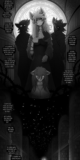 age_difference anthro black_sclera bookshelf empty_eyes female furniture group hair lamp lantern library long_hair lore male night older_female size_difference sky stained_glass star starry_sky text thorns walking_away wand white_eyes younger_anthro pankallisti medea_(pankallisti) mammal murid murine rat rodent undead absurd_res comic english_text greyscale hi_res monochrome grandchild_(lore) grandmother_(lore) grandmother_and_grandchild_(lore) grandparent_(lore) grandparent_and_grandchild_(lore) trans_(lore) trans_woman_(lore)