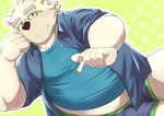 anthro belly big_belly blush clothing eyewear glasses kemono male overweight overweight_male shirt smoking solo topwear underwear nazebesu_hobby lifewonders tokyo_afterschool_summoners leib_(tas) bear mammal polar_bear ursine 2023 absurd_res hi_res