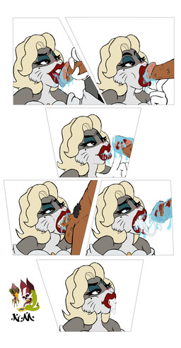 anthro balls balls_deep big_penis blonde_hair bodily_fluids breasts clothed clothing cum cum_drip cum_in_mouth cum_inside deep_throat dripping duo fellatio female female_penetrated flat_chested genital_fluids genitals hair kiss_mark kissing licking licking_tip lips lipstick makeup male male/female male_penetrating male_penetrating_female markings mole_(marking) neck_bulge open_mouth oral oral_penetration penetration penile penis penis_kissing penis_lick saliva saliva_string sex smile smug sucking_tip thick_lips tongue tongue_out vein veiny_balls veiny_penis nekomajinsama looney_tunes warner_brothers bugs_bunny lagomorph leporid mammal rabbit absurd_res character_request comic digital_media_(artwork) hi_res