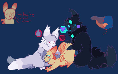 abdominal_bulge animal_genitalia big_tail bodily_fluids crying explicitly_stated_consent fellatio feral fluffy genital_slit genitals gesture group group_sex hand_gesture heart_symbol herm intersex intersex/intersex male neck_bulge oral oral_penetration penetration penile pinned semi-anthro sex slit_penetration slit_play speech_bubble spitroast tail tears threesome thumbs_up trio vaginal vaginal_penetration supurrmsveblackhole rain_world videocult the_unbound_(neoncityrain) cyan_lizard_(rain_world) hybrid lizard_(rain_world) slugcat 16:10 2025 alpha_channel colored colored_line_art hi_res widescreen nonbinary_(lore) trans_(lore) trans_man_(lore)