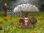 2006 4:3 anthro calendar day dr_comet female fungus hi_res june_(month) mammal micro mushroom mushroom_umbrella outside raining rodent sciurid shelter solo summer tail tree_squirrel wallpaper
