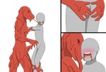 anthro blush bodily_fluids faceless_character faceless_human featureless_crotch forced genitals hand_on_butt looking_at_another male male/male open_mouth penis rape red_body restrained saliva saliva_string transformation fg2000 mythology dragon goo_creature human mammal mythological_creature mythological_scalie scalie