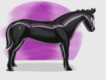 abstract_background ambiguous_gender bdsm black_body bound clothing encasement feral glistening glistening_body hooves latex latex_clothing latex_skinsuit machine meter pink_eyes purple_eyes quadruped simple_background skinsuit solo standing tight_clothing unguligrade adeer equid equine horse mammal robot 2022 4:3 hi_res signature