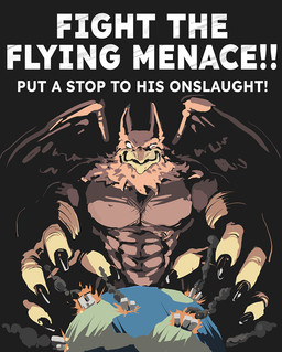 5_fingers abs anthro beak biceps biped brown_body brown_fur building building_destruction claws destruction earth feathered_wings feathers finger_claws fingers fur looking_at_viewer macro macro_anthro macro_male male muscular muscular_anthro muscular_male nude outside pecs planet planet_dwarfing poster smile solo space terra_macro text wings blackestmanamultis mythology carpo avian gryphon mythological_avian mythological_creature english_text hi_res