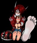 5_toes alpha_channel barefoot clothed clothing dazidentevil demon duo feet female foot_focus hi_res human humanoid mammal soles toes