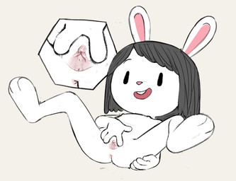 3_toes 4_fingers anthro anus barely_visible_anus black_hair buckteeth butt butt_from_the_front cervix clitoris close-up feet female female_anthro fingers flat_chested front_view fur genital_close-up genitals hair legs_up lying monotone_body monotone_fur nipples nude nude_anthro nude_female on_back open_mouth open_smile pink_nose presenting presenting_vulva simple_background smile soles solo spread_legs spread_vulva spreading teeth toes urethra vertical_bar_eyes vulva white_body white_fur young young_anthro young_female gaturo elinor_wonders_why pbs elinor_rabbit lagomorph leporid mammal rabbit colored_sketch digital_drawing_(artwork) digital_media_(artwork) full-length_portrait hi_res portrait sketch