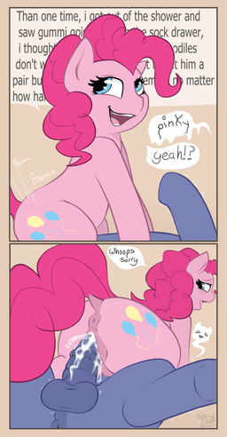 animal_genitalia animal_penis anus balls blue_anus blue_balls blue_eyes blue_penis blue_perineum blue_sheath bodily_fluids border bounce brown_border cowgirl_position cum cum_in_vagina cum_inside cum_on_penis cutie_mark darkened_balls darkened_genitalia darkened_penis darkened_perineum darkened_sheath darkened_vulva dialogue duo equine_genitalia equine_penis female feral feral_on_feral feral_penetrated feral_penetrating feral_penetrating_feral from_front_position genital_fluids genitals happy leaking_cum looking_away male male/female medial_ring on_bottom on_top overstimulation penetration penile penile_penetration penis penis_in_vagina perineum pink_body puffy_anus sex sheath soul teats text unwanted_cum_inside unwanted_cumshot unwanted_ejaculation vaginal vaginal_penetration vulva yapping flowerbud friendship_is_magic hasbro my_little_pony nite_sky pinkie_pie_(mlp) earth_pony equid equine horse mammal pony comic english_text hi_res