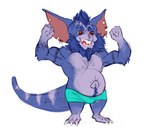 3_toes 4_fingers anthro arm_tuft barefoot beard belly biceps big_belly big_deltoids big_ears big_muscles big_pecs blue_arms blue_beard blue_belly blue_body blue_bottomwear blue_chest blue_clothing blue_ears blue_eyebrows blue_face blue_facial_hair blue_fingers blue_fur blue_hands blue_markings blue_pseudo_hair blue_pubes blue_shorts blue_tail body_hair bottomwear cheek_tuft chest_hair chin_tuft claws clothed clothed_anthro clothed_male clothing deltoids elbow_tuft eyebrow_piercing eyebrow_stud eyebrows facial_hair facial_piercing facial_tuft feet fingers fist flexing flexing_bicep flexing_both_biceps front_view fur head_tuft humanoid_hands looking_forward male male_anthro manly markings muscular muscular_anthro muscular_male open_mouth open_smile pecs piercing pink_inner_ear pink_mouth pink_nose plantigrade pseudo_hair pubes red_eyes round_eyes short_anthro short_male shorts shorts_only simple_background slightly_chubby slightly_chubby_anthro slightly_chubby_male smile solo standing tail toes topless topless_anthro topless_male triceps tuft white_background white_claws bristol wildstar bobo_(bristol) fan_character chua mammal 2017 colored digital_drawing_(artwork) digital_media_(artwork) flat_colors