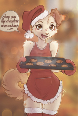 anthro biped blush breasts clothed clothed_anthro clothed_female clothing female front_view fur looking_at_viewer smile solo standing tail teeth tongue yshanii canid canine canis domestic_dog mammal 2025 digital_drawing_(artwork) digital_media_(artwork) hi_res