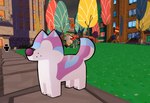 3_toes ambiguous_gender blue_body blue_fur eyeless feet feral fur grass nude outside plant purple_body purple_fur purple_nose screencap screencap_background solo sparklefur toes tree white_body white_fur marjani jazzpunk marjani_(character) canid canine canis domestic_dog mammal