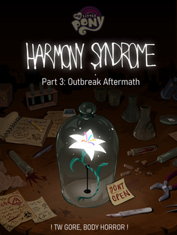 blood bodily_fluids flower glowing horror_(theme) not_furry notebook paper pencil_(object) plant syringe text vial zero_pictured cracklewink friendship_is_magic hasbro infection_au my_little_pony 3:4 absurd_res english_text hi_res