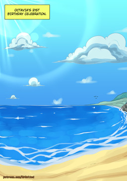 beach blue_sky cloud day light outside rock sea seaside sky sunlight text water zero_pictured mrmelted ambient_bird 2026 absurd_res english_text hi_res url