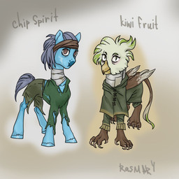 alternate_universe bandage clothing corset duo female feral gradient_background hair lingerie mane scar short_hair short_tail simple_background standing tail topwear torn_clothing wings rasmary fallout_equestria hasbro my_little_pony mythology chip_spirit_(rasmary) fan_character kiwi_fruit_(shetu) avian earth_pony equid equine gryphon horse mammal mythological_avian mythological_creature opinicus pony 1:1 hi_res
