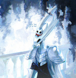 2_horns 5_fingers ambiguous_gender biped black_body black_eyes cloak clothed clothing directional_arrow duo empty_eyes fingers holding_melee_weapon holding_object holding_weapon horn larger_ambiguous melee_weapon on_another red_cloak red_clothing shoulder_pads size_difference smaller_ambiguous standing text weapon nacl hollow_knight_(franchise) team_cherry hollow_knight_(character) hornet_(hollow_knight) pure_vessel_(hollow_knight) arthropod vessel_(species) 2025 english_text signature female_(lore) half_sister_(lore) sibling_(lore) sister_(lore)