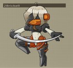 anthro banana blindfold boots clothing female food footwear fruit gloves handwear high_heels katana latex latex_clothing latex_legwear latex_stockings latex_thigh_highs leather leather_boots leather_clothing leather_footwear legwear melee_weapon onesie plant shoes solo stockings sword tail thigh_highs weapon flowersunink bloons_tower_defense nier_automata ninja_kiwi platinumgames admiral_brickell yorha_2b haplorhine humanoid mammal monkey primate hi_res