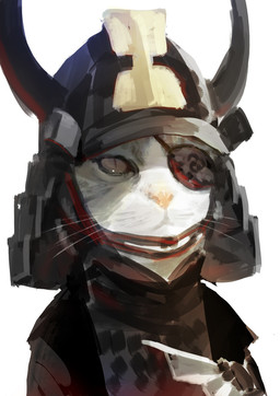 armor eye_patch eyewear feral fur headgear helmet japanese japanese_armor pupils samurai simple_background slit_pupils solo victor_bang warrior whiskers white_background white_body white_fur domestic_cat felid feline felis mammal 2015 digital_media_(artwork) sketch