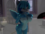 anthro big_breasts big_butt blue_body blue_fur blue_hair breast_expansion breasts butt butt_expansion expansion female fur growth hair hose hose_inflation huge_breasts huge_butt inflation nipples nude solo standing thick_thighs white_body white_fur themeshow101 nintendo star_fox krystal_(star_fox) canid canine fox mammal 2019 3d_(artwork) 3d_animation 4:3 animated digital_media_(artwork) no_sound short_playtime webm