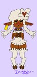 anthro blush bovid brown_body caprine choker doggonotebook female front_view fur half-closed_eyes hi_res hooved_hands hooves jewelry looking_at_viewer mammal narrowed_eyes necklace sheep solo thick_thighs wool_(fur) wool_hair yellow_eyes