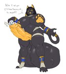 almost_fully_inside anthro balls big_balls big_breasts big_penis black_body black_fur bodily_fluids breasts cock_vore cum dialogue duo egyptian erection fur genital_fluids genitals gynomorph huge_balls huge_penis hyper hyper_balls hyper_genitalia hyper_penis intersex nipples partially_inside penile penis simple_background vore white_background wide_hips uslurp tyranny_(thehelmetguy) domestic_cat felid feline felis human mammal hi_res