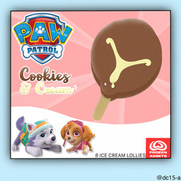 dessert duo female feral food ice_cream popsicle text toony young young_feral dc15_a paw_patrol everest_(paw_patrol) skye_(paw_patrol) 1:1 english_text hi_res