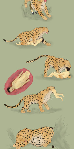 bestiality duo female female_pred feral feral_penetrated feral_pred human_on_feral human_penetrating human_penetrating_feral human_prey interspecies larger_female larger_feral male male/female male_prey penetration sex size_difference smaller_human smaller_male vore calinbeast felid human leopard mammal pantherine absurd_res hi_res