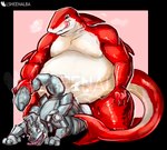 anal anal_penetration belly_rolls fat_rolls male overweight overweight_male penetration size_difference lsheena mythology dragon fish marine mythological_creature mythological_scalie robot_anthro scalie shark hi_res