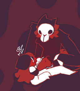 anthro beanie bone bone_mask bottomless chest_tuft clothed clothing duo eyewear female female_on_anthro female_on_bottom genitals glasses hat headgear headwear imminent_sex knot knotted_penis lying male male/female male_anthro male_on_human mask on_back on_bottom on_top penis simple_background skull skull_mask throbbing throbbing_penis toony tuft wearing_glasses arsinnamon mythology terato_tamer canid canine human mammal mythological_canine mythological_creature unknown_species werecanid werecanine werecreature werewolf absurd_res hi_res