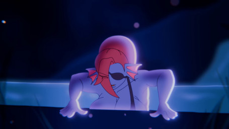 5_fingers anthro back_groove big_breasts big_butt bikini biped black_clothing black_swimwear blue_body bouncing_breasts breast_sway breasts butt clothed clothed_anthro clothed_female clothing collarbone curvy_figure depth_of_field detailed_background ear_fins eye_patch eye_through_hair eyewear female female_anthro fin fingers hair long_hair looking_at_viewer looking_back looking_back_at_viewer navel nipple_slip nipples no_irises non-mammal_breasts non-mammal_navel out_of_focus partially_submerged ponytail pouring_water pupils red_hair sharp_teeth sitting slim_anthro slim_female slit_pupils solo swimwear teeth thick_thighs three-quarter_view translucent translucent_hair two-piece_swimsuit under_boob water waterfall wide_hips yellow_sclera blopkid undertale_(series) undyne animal_humanoid humanoid marine 16:9 2025 2d_animation animated frame_by_frame hi_res short_playtime sound webm widescreen