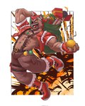 abs anthro christmas_clothing christmas_headwear christmas_present clothing explosion explosives gift grenade grenade_belt hat headgear headwear holidays male muscular muscular_anthro muscular_male santa_hat solo weapon anjing_kampuss christmas pent_(anjing) hyena mammal spotted_hyena hi_res