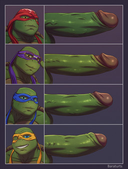 anthro blue_eyes chart erection eyewear genitals glans glasses green_body group humanoid_genitalia humanoid_penis looking_at_viewer male mask one_eye_closed penis penis_chart penis_size_difference shell simple_background smile toothpick toothpick_in_mouth vein veiny_penis wearing_glasses wink winking_at_viewer yellow_eyes baraturts teenage_mutant_ninja_turtles teenage_mutant_ninja_turtles_(2014) donatello_(tmnt) leonardo_(tmnt) michelangelo_(tmnt) raphael_(tmnt) reptile scalie turtle digital_media_(artwork) hi_res brother_(lore) brothers_(lore) sibling_(lore)
